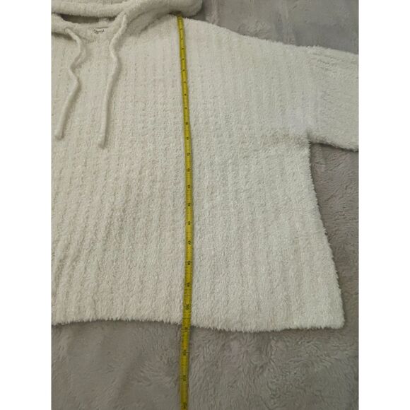 Cloud Chaser Women's XL White Popcorn Knit Hoodie Relax Fit #14 - Picture 6 of 7